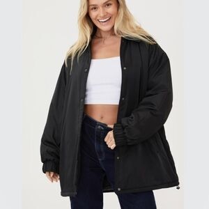 Women's NWT Black Oversized 90's Dad Jacket L